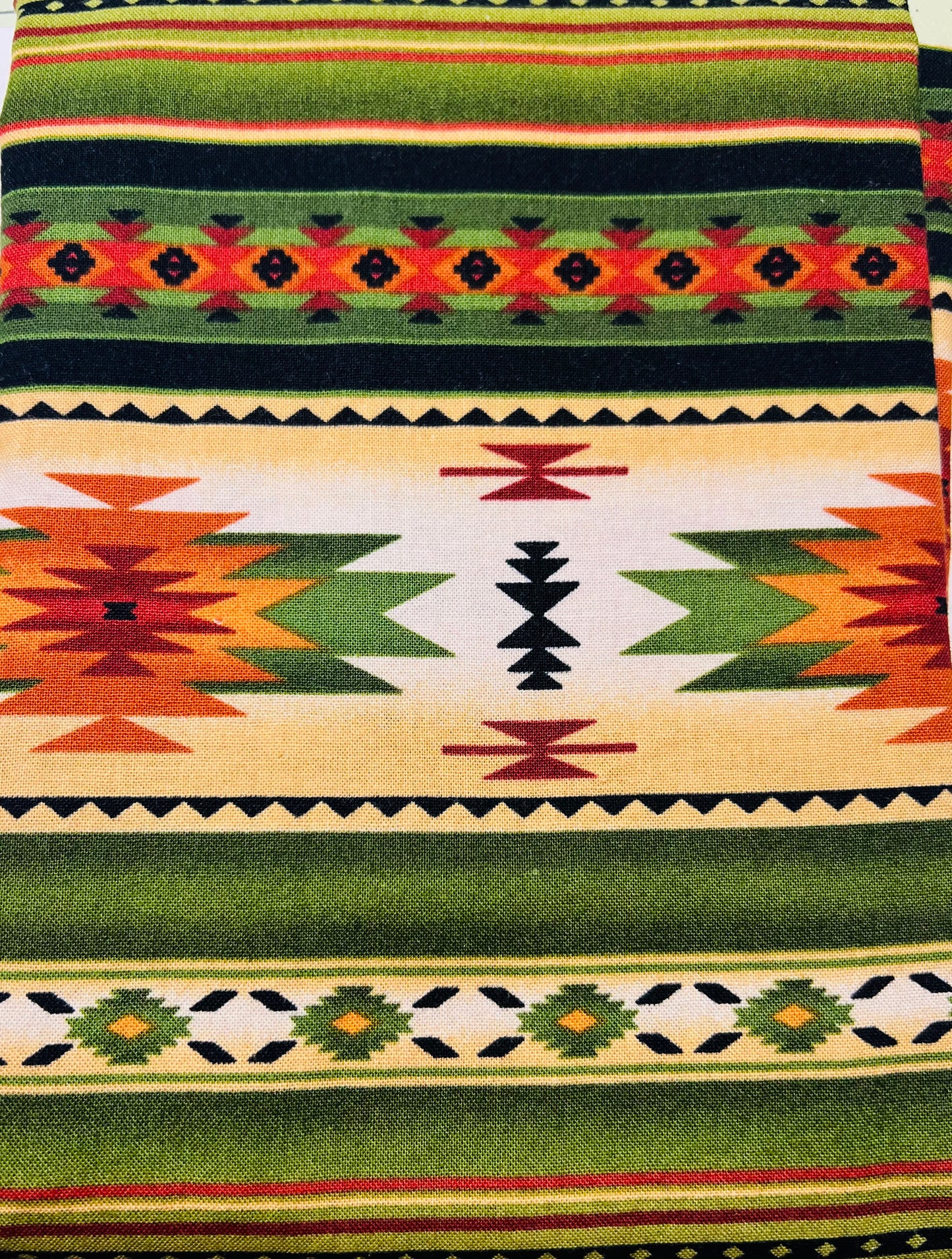 Green and Orange Aztec Sunburst