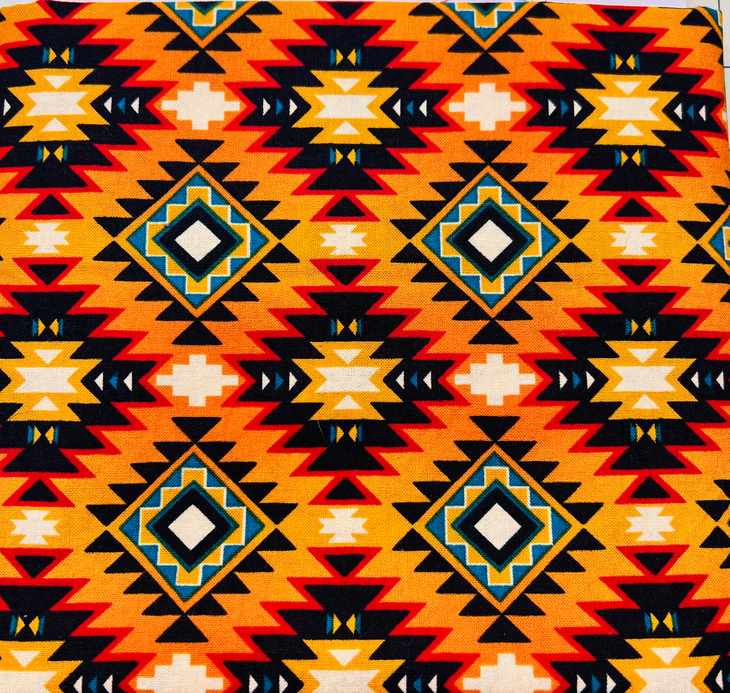 Orange, Black, and yellow Aztec Diamonds
