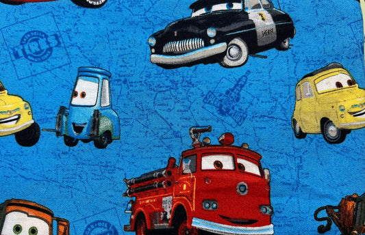 Blue Cars Fabric
