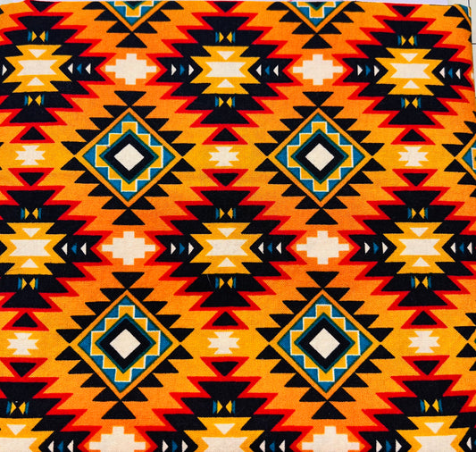 Orange, Black, and yellow Aztec Diamonds