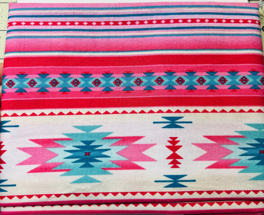 Light Pink and Blue Aztec Starburst