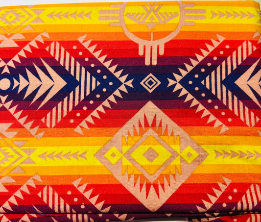 Purple, Red and yellow Diamond Aztec Symbols