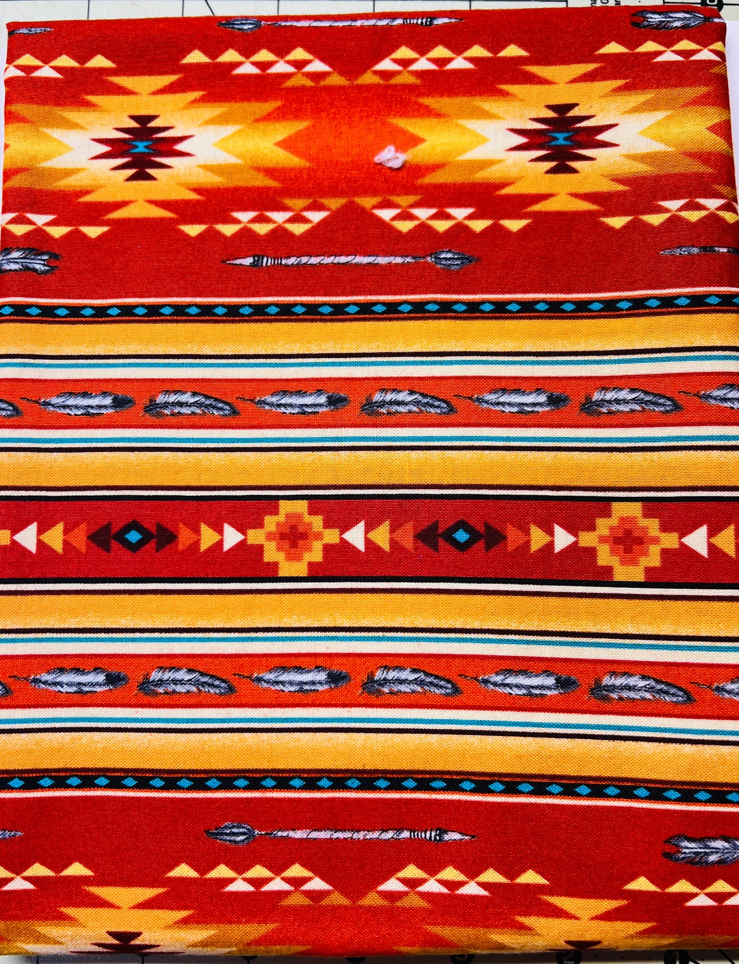 Red, yellow, feather Aztec Starburst