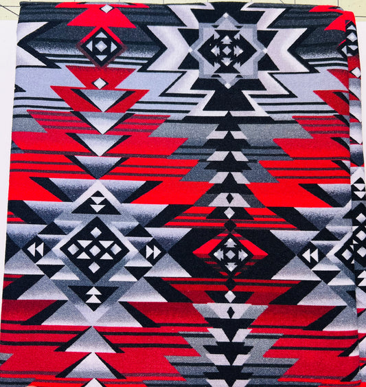 Red, Grey and Blk Starburst Aztec