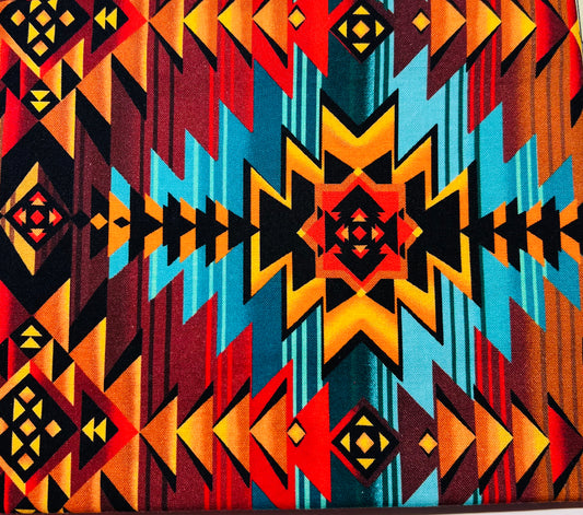 Red, Blk, orange Aztec burst