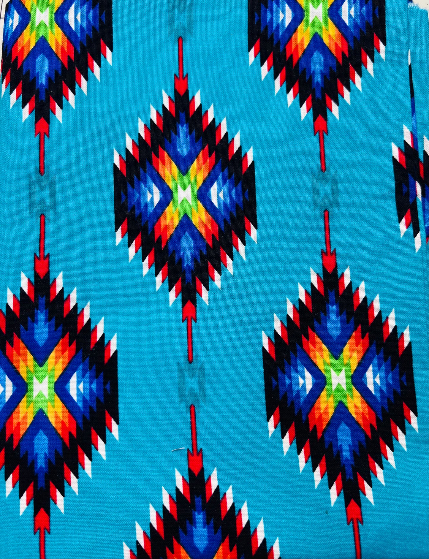 Blue with White Tip Starbursts Aztec