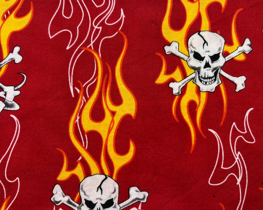Flaming Skull and Crossbones